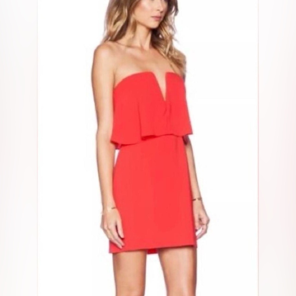 NWT BCBGMaxAzria “Kate” Red Strapless Dress - Includes attachable straps